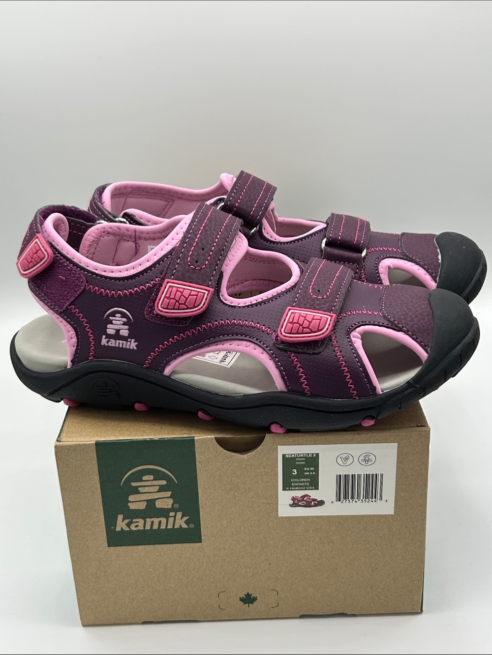 Kamik Kids Plum New size 3  and Pink Outdoor Sandals